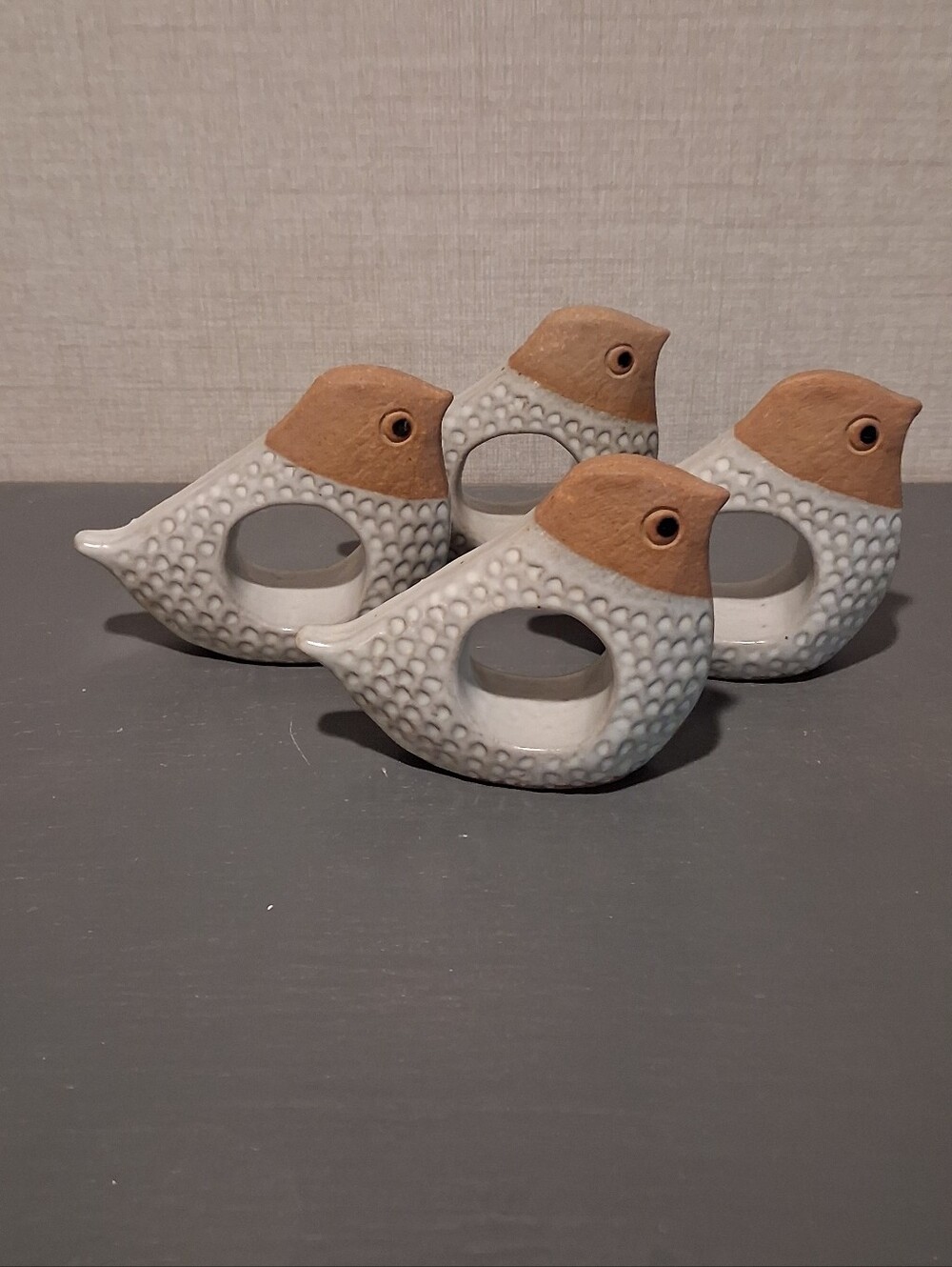 Vintage Fitz and Floyd Set Of 4 Bird Napkin Rings Made In Japan 1970's